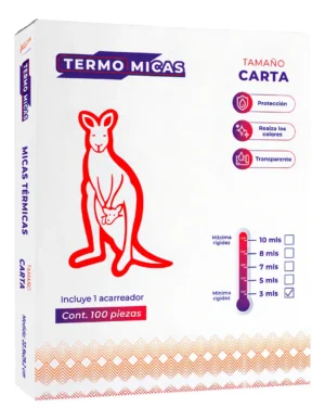 Micas Térmicas 3 mil Tamaño Carta (22.9 X 29.2 Cm) 100 Piezas TermoMicas Brillantes